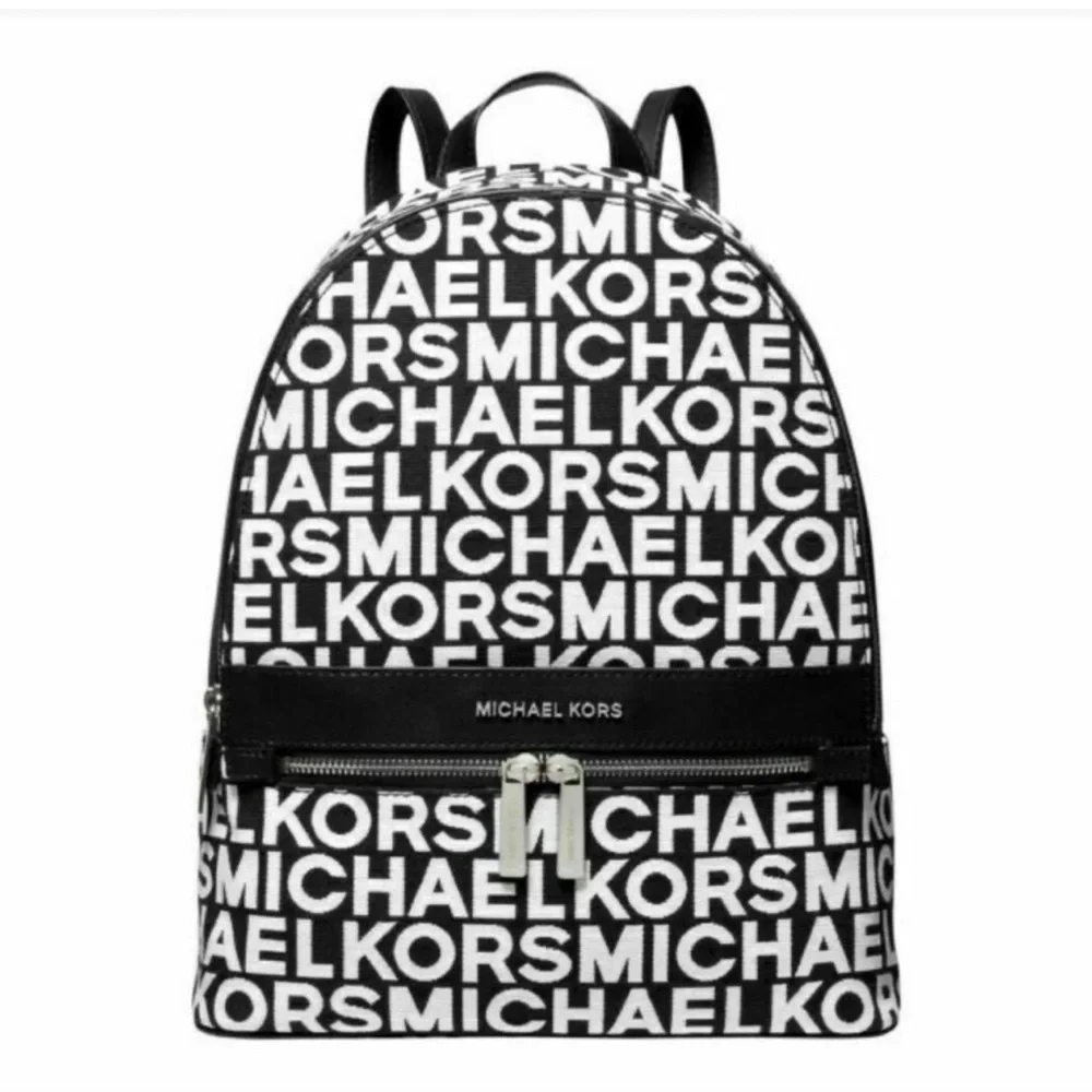 Michael Kors Kenly Large Backpack 35S0SY9B7J Black Multi White Logo NWT - Picture 1 of 10